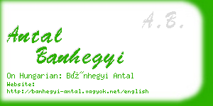 antal banhegyi business card